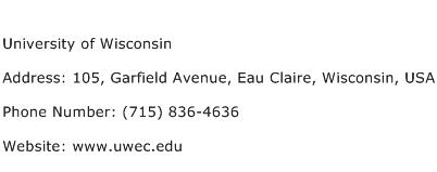 University of Wisconsin Address Contact Number