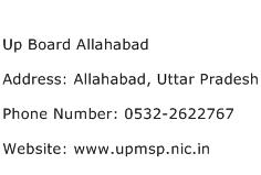 Up Board Allahabad Address Contact Number