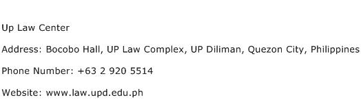 Up Law Center Address Contact Number