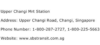 Upper Changi Mrt Station Address Contact Number