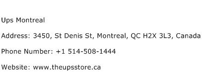 Ups Montreal Address Contact Number