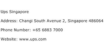 Ups Singapore Address Contact Number
