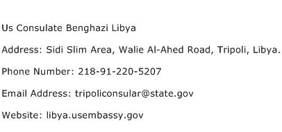 Us Consulate Benghazi Libya Address Contact Number