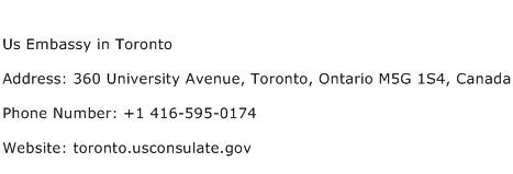 Us Embassy in Toronto Address Contact Number