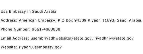 Usa Embassy in Saudi Arabia Address Contact Number