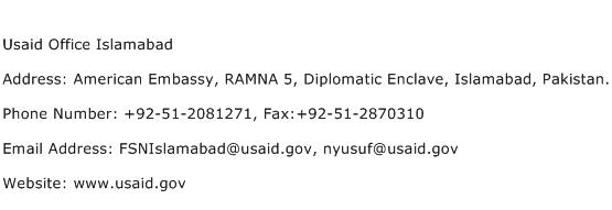 Usaid Office Islamabad Address Contact Number