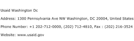 Usaid Washington Dc Address Contact Number