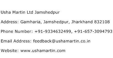 Usha Martin Ltd Jamshedpur Address Contact Number