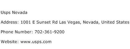 Usps Nevada Address Contact Number