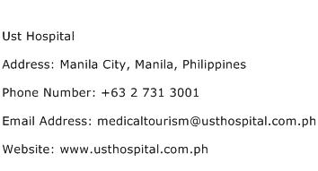 Ust Hospital Address Contact Number