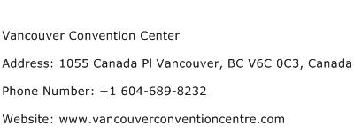 Vancouver Convention Center Address Contact Number