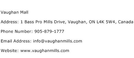 Vaughan Mall Address Contact Number
