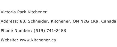 Victoria Park Kitchener Address Contact Number
