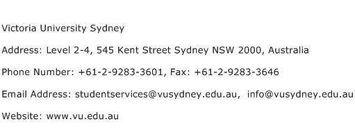 Victoria University Sydney Address Contact Number