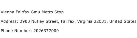 Vienna Fairfax Gmu Metro Stop Address Contact Number