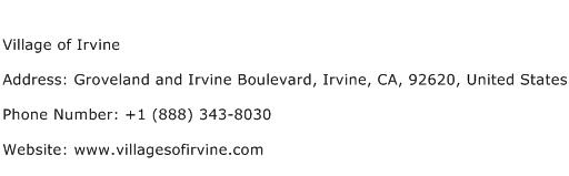 Village of Irvine Address Contact Number