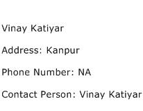 Vinay Katiyar Address Contact Number