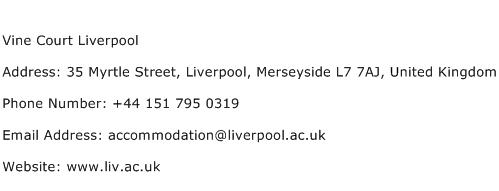 Vine Court Liverpool Address Contact Number