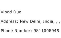Vinod Dua Address Contact Number
