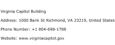 Virginia Capitol Building Address Contact Number