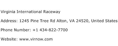 Virginia International Raceway Address Contact Number