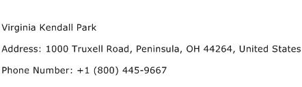 Virginia Kendall Park Address Contact Number