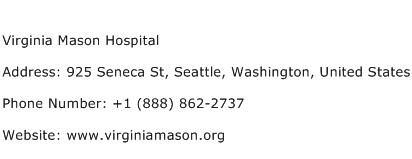 Virginia Mason Hospital Address Contact Number