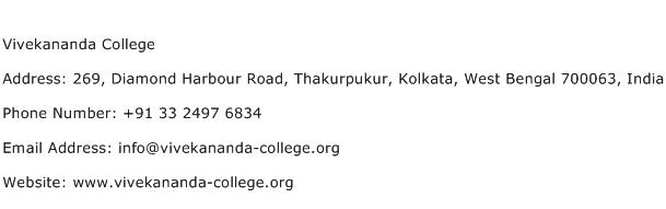 Vivekananda College Address Contact Number