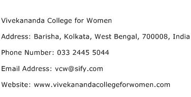 Vivekananda College for Women Address Contact Number