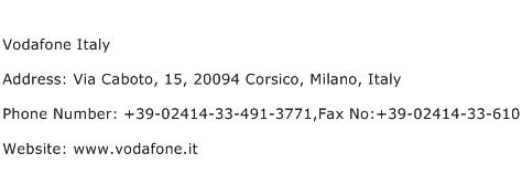 Vodafone Italy Address Contact Number