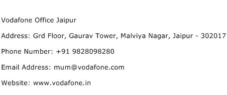 Vodafone Office Jaipur Address Contact Number
