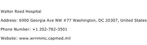Walter Reed Hospital Address Contact Number
