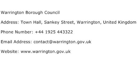 Warrington Borough Council Address Contact Number