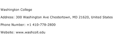 Washington College Address Contact Number