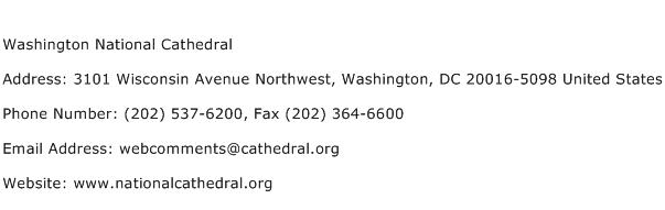 Washington National Cathedral Address Contact Number