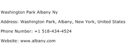 Washington Park Albany Ny Address Contact Number