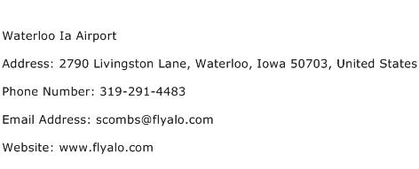 Waterloo Ia Airport Address Contact Number