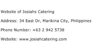 Website of Josiahs Catering Address Contact Number