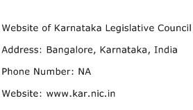 Website of Karnataka Legislative Council Address Contact Number