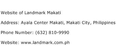 Website of Landmark Makati Address Contact Number