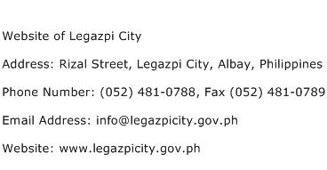 Website of Legazpi City Address Contact Number