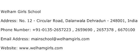Welham Girls School Address Contact Number