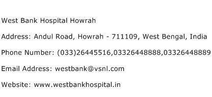West Bank Hospital Howrah Address Contact Number