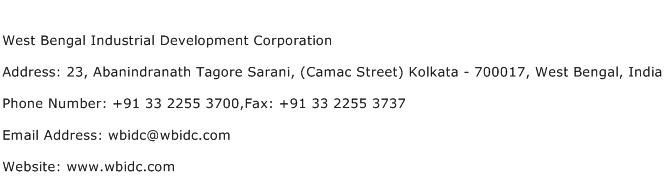 West Bengal Industrial Development Corporation Address Contact Number