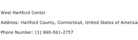 West Hartford Center Address Contact Number