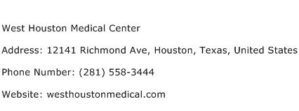 West Houston Medical Center Address Contact Number