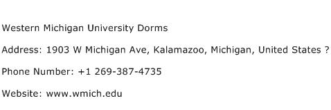 Western Michigan University Dorms Address Contact Number