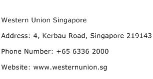 Western Union Singapore Address, Contact Number of Western Union Singapore