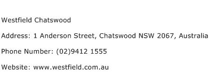 Westfield Chatswood Address Contact Number