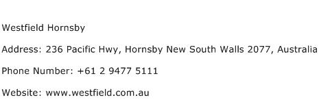 Westfield Hornsby Address Contact Number